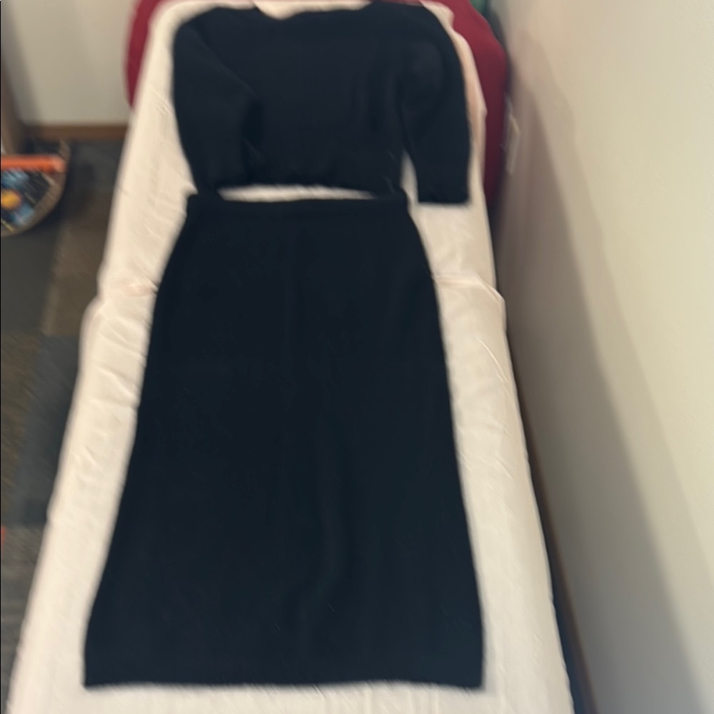 I.B. Diffusion Black Sweater Dress Angora/lambswool blend